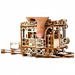 Puzzle mecanic din lemn, Wooden.City, Tramvai cu sine City Tram, 273 piese
