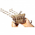 Puzzle mecanic din lemn, Wooden.City, Tramvai cu sine City Tram, 273 piese