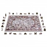 Puzzle 3D din lemn, Harta epocii de explorare XL, 1010 piese, 1010-0101-XL Wooden.City