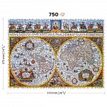 Puzzle 3D din lemn, Harta antica Nova Terrarium XL, 750 piese, 750-0102-XL Wooden.City