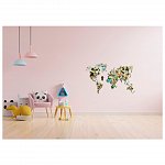Puzzle 3D din lemn, Harta lumii cu animale L, 29 piese, WM522 Wooden.City