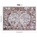 Puzzle 3D din lemn, Harta epocii de explorare XL, 750 piese, 750-0101-XL Wooden.City