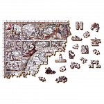 Puzzle 3D din lemn, Harta epocii de explorare XL, 750 piese, 750-0101-XL Wooden.City
