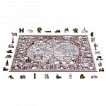 Puzzle 3D din lemn, Harta epocii de explorare XL, 750 piese, 750-0101-XL Wooden.City