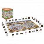 Puzzle 3D din lemn, Harta antica Nova Terrarium XL, 1010 piese, 1010-0102-XL Wooden.City