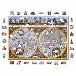 Puzzle 3D din lemn, Harta antica Nova Terrarium XL, 1010 piese, 1010-0102-XL Wooden.City