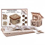 Puzzle mecanic din lemn, Wooden.City, Cutie misterioasa, 176 piese