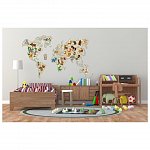 Puzzle 3D din lemn, Harta lumii cu animale XXL, 73 piese, WM510 Wooden.City