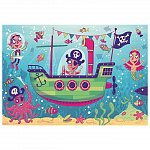 Puzzle Ravensburger - Puzzle and Play - Barca piratilor, set 2 puzzle-uri x 24 piese, plus 4Y