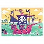 Puzzle Ravensburger - Puzzle and Play - Barca piratilor, set 2 puzzle-uri x 24 piese, plus 4Y