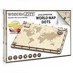 Puzzle 3D din lemn, Harta lumii Expedition Dots, 40 piese, WM507 Wooden.City