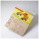 Puzzle 3D din lemn, Ugears, Build and Color, Kitty and Puppy