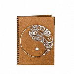 Agenda A5 personalizata din lemn - Yin-Yang