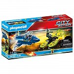 Playmobil City Action - Avionul politiei si hot cu drona, 5 ani plus
