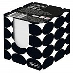Cub hartie Herlitz, 90 x 90 mm, 80 g, 700 file, cu suport, Just Black