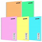 Caiet cu spira Mynote PP, A4 60 file, dictando, Pastel - diverse culori
