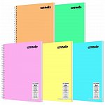 Caiet cu spira Mynote PP, A4 60 file, matematica, Pastel - diverse culori