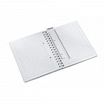 Caiet de birou Leitz WOW PP spira A5 dictando albastru metalizat