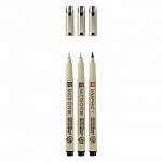 Liner Sakura Pigma Micron, 3buc-set, black plus red, 03, 05, 1