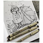 Liner Sakura Pigma Micron, 3buc-set, black plus grey, 05, 05, 05