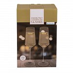 Set 2 pahare pentru sampanie Diamante, 250 ml