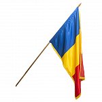Drapel Romania, 135 x 90 cm dublu, cu franjuri