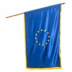 Drapel UE, 135 x 90 cm dublu, cu franjuri