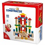 Cuburi de constructie colorate, lemn, 82 piese, 3 ani plus, Deico