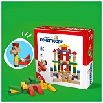Cuburi de constructie colorate, lemn, 82 piese, 3 ani plus, Deico