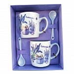 Set cani cu lingurite, Lavanda