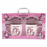 Set 2 cani cu capace si lingurite, unicorni