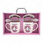 Set 2 cani cu capace si lingurite, unicorni