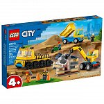 LEGO City - Camioane de constructie si macara cu bila pentru demolari 60391