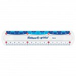 Rigla 15 cm, Pelikan Griffix, 2 scale, plastic transparent