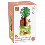 Carusel muzical Animale din padure, lemn, 0 ani plus, Orange Tree