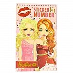Carte cu stickere pe numere Besties, 12 file, 24 x 14.5 cm, Grafix