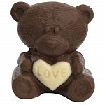 Figurina de ciocolata Bear with white heart, 60g