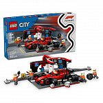 LEGO City - Boxa si mecanici F1 cu masina Ferrari 60443