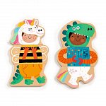 Joc magnetic Fancy-up animale costumate, 2 ani, Djeco