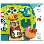 Puzzle din lemn si fetru Oski, 12 luni, Djeco