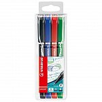 Liner Stabilo Sensor F, 0.3 mm, set 4 bucati, 4 culori, etui plastic
