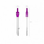 Compas ErichKrause S-Cool, 3 piese, metalic, etui plastic, diverse culori