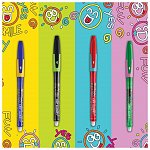 Roller BIC Illusion Gel, cu radiera, 0.7 mm, albastru