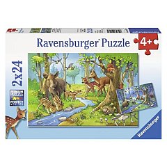 Puzzle Animale padure,2x24pcs,+4Y
