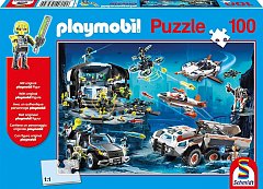 Puzzle Schmidt - Playmobil, Top Agents, 100 piese, include 1 figurina Playmobil (56272)