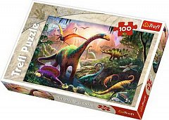 Puzzle Trefl - Pe taramul dinozaurilor, 100 piese