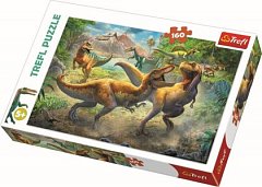 Puzzle Trefl - Tyrannosauri in lupta, 160 piese
