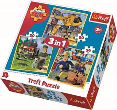 Puzzle Trefl 3 in 1 - Pompierul Sam