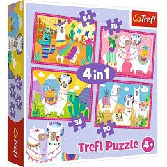 Puzzle Trefl 4 in 1 - Lama in vacanta
