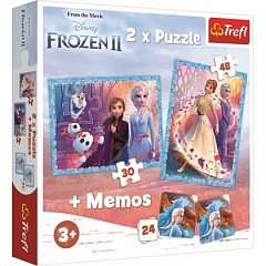 Puzzle Trefl 2 in 1 - Frozen 2, Tinutul misterios, cu joc memo